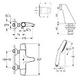 GROHE - Pack mitigeur bain douche thermostatique Precision Trend + douchette carré  2 jets + flexible + support - vignette