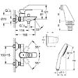 GROHE - Pack mitigeur bain douche mécanique Start Loop + douchette carré  2 jets + flexible + support - vignette