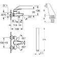 GROHE - Pack mitigeur mécanique Swift avec colonnettes + Douchette 1 jet Vitalio Get Stick + Flexible 1750 mm et support - vignette