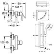 GROHE - Mitigeur douche mécanique start Black + Ensemble de douche 2 jets avec barre Noir + Tablette d'angle - vignette