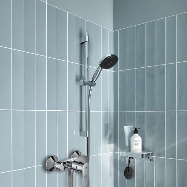 GROHE - Pack mitigeur douche mécanique StartLoop + Ensemble de douche 2 jets avec barre Chromé - large