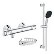 GROHE - Mitigeur douche thermostatique Precision Flow + Ensemble de douche 2 jets avec barre +Porte-savon - vignette