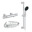 GROHE - Mitigeur douche thermostatique Precision Feel + Ensemble de douche Start 2 jets avec barre + Panier porte-savon - vignette