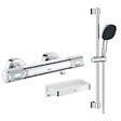 GROHE - Mitigeur douche thermostatique Precision Feel + Ensemble de douche 2 jets avec barre + Panier douche - vignette
