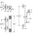 GROHE - Mitigeur douche thermostique  Precision Feel + Ensemble de douche 2 jets avec barre Chromé - vignette