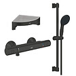 GROHE - Mitigeur douche thermostatique Precision Start + Ensemble de douche avec barre 2 jets + Tablette de douche d'angle - vignette