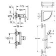 GROHE - Pack mitigeur douche mécanique StartLoop + Ensemble de douche Start 2 jets avec barre + Tablette de douche d'angle - vignette