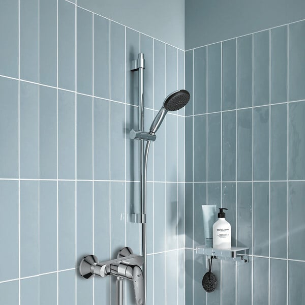 GROHE - Pack mitigeur douche mécanique StartLoop + Ensemble de douche Start 2 jets avec barre Chromé - large