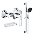 GROHE - Pack mitigeur douche mécanique StartLoop + Ensemble de douche 2 jets avec barre + Panier douche - vignette
