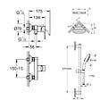 GROHE - Pack mitigeur douche mécanique StartLoop + Ensemble de douche 2 jets avec barre + Panier porte-savon - vignette