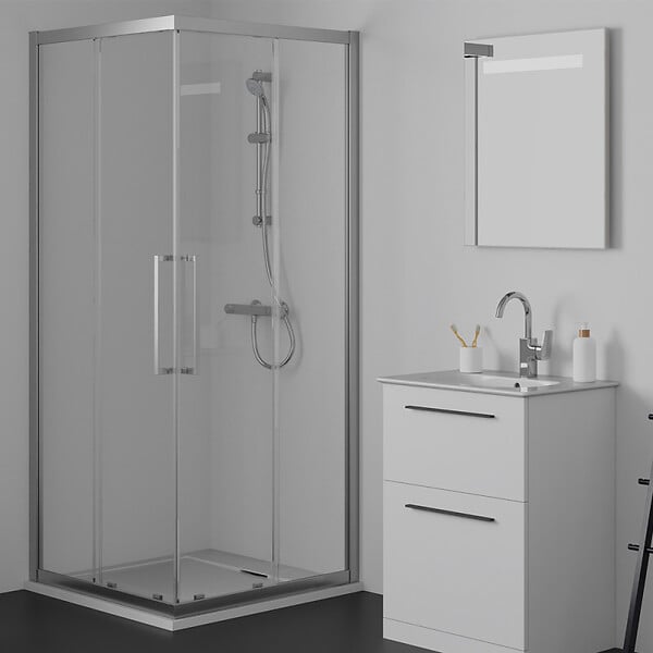 IDEAL STANDARD - Receveur de douche antidérapant Ultra Flat S I.Life recoupable avec bonde longueur 80 x 80 - large