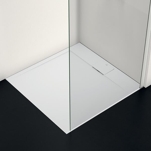 IDEAL STANDARD - Receveur de douche antidérapant Ultra Flat S I.Life recoupable avec bonde longueur 80 x 80 - large