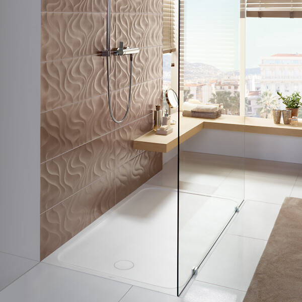 VILLEROY ET BOCH - Receveur de douche antidérapant 80 x 80  Lifetime Plus céramique blanc + Bonde blanc - large