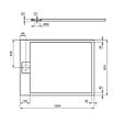 IDEAL STANDARD - Receveur de douche antidérapant Ultra Flat S I.Life recoupable avec bonde largeur 120 x 90 - vignette