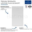 VILLEROY ET BOCH - Receveur de douche antidérapant 140 x 80  Lifetime Plus Cerasoft céramique blanc + Bonde blanc - vignette