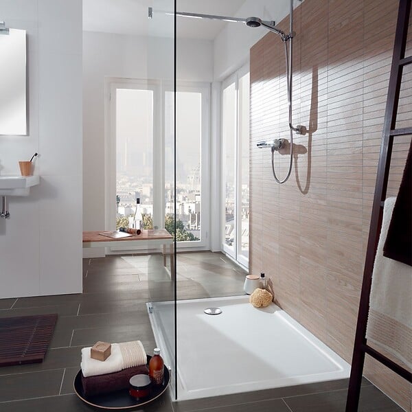 VILLEROY ET BOCH - Receveur de douche antidérapant 90 x 90  Lifetime Plus Cerasoft céramique blanc + Bonde blanc - large
