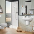 VILLEROY ET BOCH - Receveur de douche antidérapant 80 x 80  Lifetime Plus céramique blanc + Bonde chromé brossé - vignette