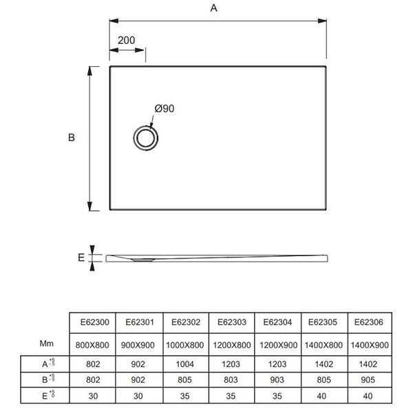 JACOB DELAFON - Receveur de douche 120 x 90 Ipso rectangle blanc - large