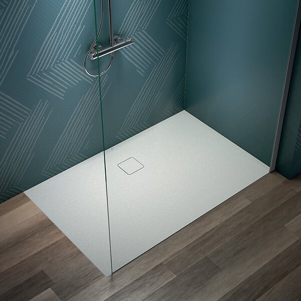 IDEAL STANDARD - Receveur de douche antidérapant Ultra Flat Evo recoupable avec bonde longueur 140 x 80 - large
