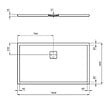 IDEAL STANDARD - Receveur de douche antidérapant Ultra Flat Evo recoupable avec bonde longueur 140 x 80 - vignette