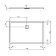 IDEAL STANDARD - Receveur de douche antidérapant Ultra Flat Evo recoupable avec bonde longueur 140 x 90 - vignette