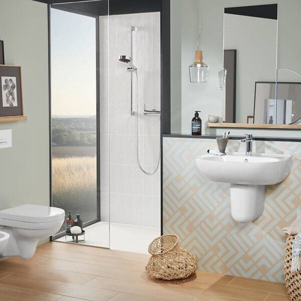 VILLEROY ET BOCH - Receveur de douche antidérapant 120 x 90  Lifetime Plus céramique blanc + Bonde chromé brossé - large