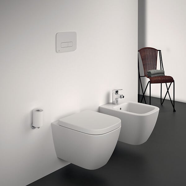 IDEAL STANDARD - WC suspendu compact sans bride I.Life S RimLS+ avec abattant frein de chute - large