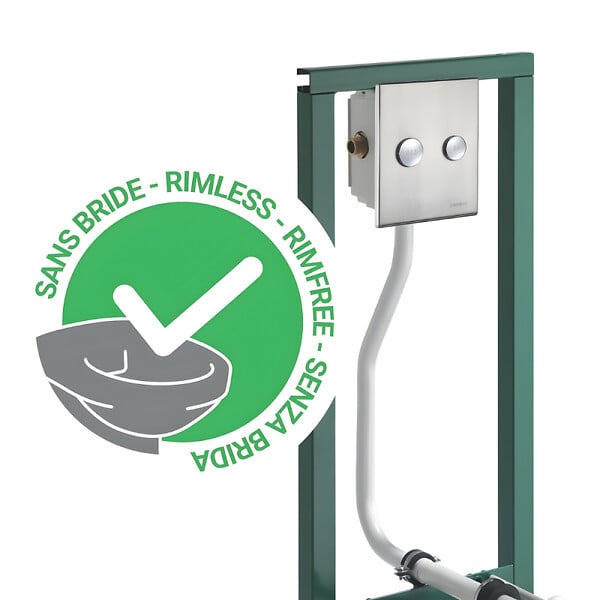 PRESTO - Bâti-support autoportant pour cuvette sans bride 1000 XL E DVA avec plaque - large
