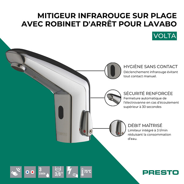 PRESTO - Mitigeur optoélectrique VOLTA- réf : 55160 - large