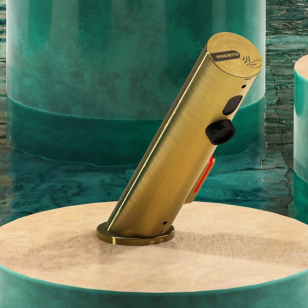 PRESTO - Mitigeur infrarouge sur plage avec RA pour lavabo Linea or brossé - large