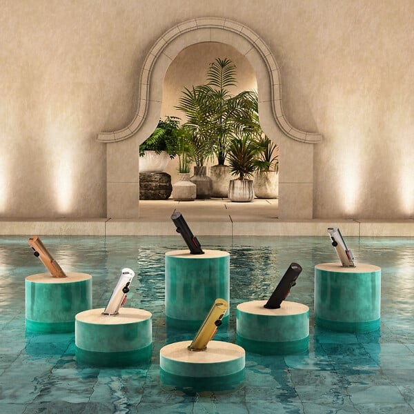 PRESTO - Mitigeur infrarouge sur plage avec RA pour lavabo Linea or brossé - large