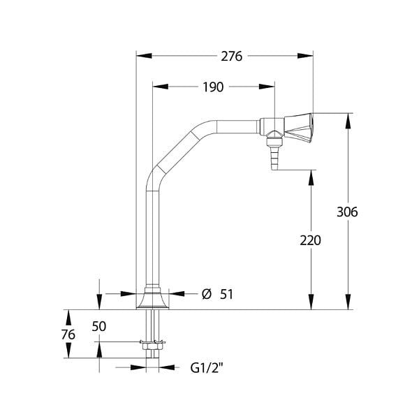 PRESTO - Chandelier un robinet pour eau potable froide First Labo 3 Saillie 190 mm - large