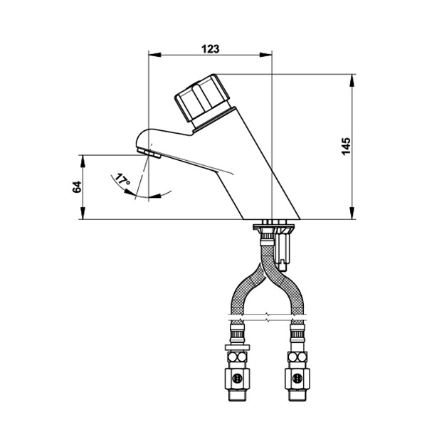 PRESTO - Mitigeur monocommande temporisé sur plage pour lavabo P4000S chromé - large