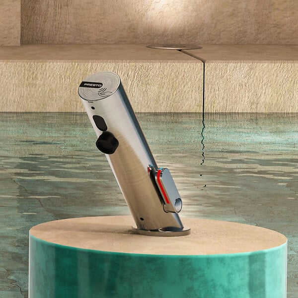 PRESTO - Mitigeur infrarouge sur plage avec RA pour lavabo Linea inox brossé - large