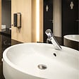 PRESTO - Robinet poussoir temporisé à manette eau froide sur plage pour lavabo Neo chrome - vignette