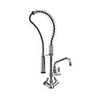 PRESTO - Robinet de cuisine pro mini sur plage avec douchette et bec de remplissage Chef chrome - vignette