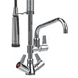 PRESTO - Robinet de cuisine pro mini sur plage avec douchette et bec de remplissage Chef chrome - vignette