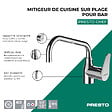 PRESTO - Mitigeur de cuisine pro sur plage pour bar Chef Chrome - vignette