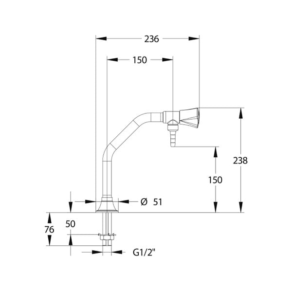 PRESTO - Chandelier un robinet pour eau potable froide First Labo 3 Saillie 150 mm - large