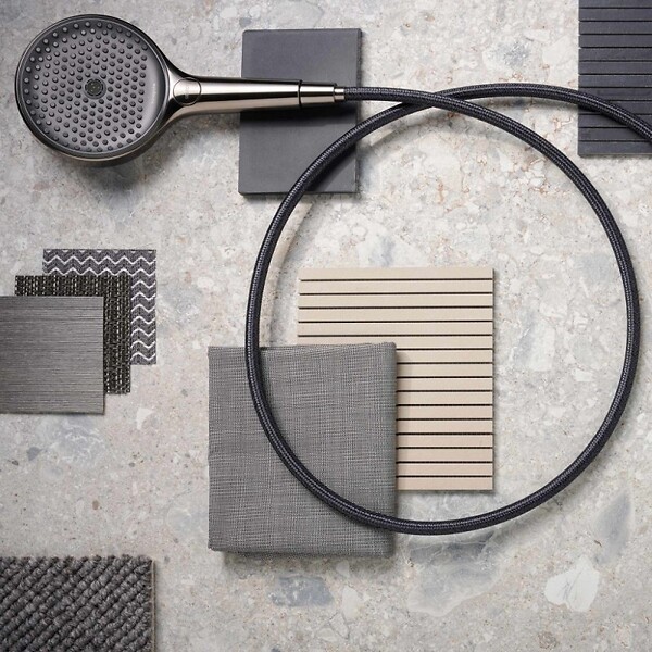 HANSGROHE - Flexible de douche Designflex 200 cm noir chromé brossé - large