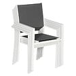 HAPPY GARDEN - Lot de 6 chaises en aluminium blanc - textilène gris - vignette