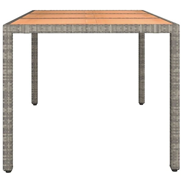 VIDAXL - vidaXL Table de jardin et dessus en bois Gris Résine tressée et acacia - large