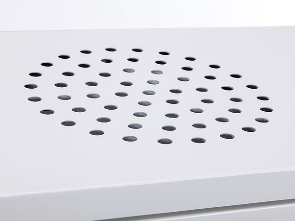 PURLINE - Poêle à éthanol 1,5kW design carré en acier blanc avec pieds - large