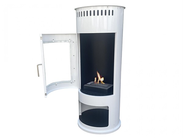PURLINE - Poêle à éthanol 3kW en acier avec façade en verre trempé - large