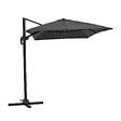 OVIALA - Parasol déporté inclinable et rotatif 2x3 m et 4 dalles lestées gris - Amalya - vignette