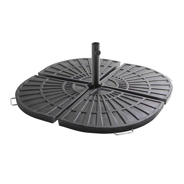OVIALA - Parasol déporté inclinable et rotatif 2x3 m et 4 dalles lestées gris - Amalya - large