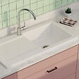 VITRA - Evier 1 cuve avec égouttoir et vidage manuel VitrA Arkitekt blanc - vignette