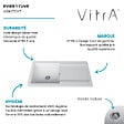 VITRA - Evier 1 cuve avec égouttoir et vidage manuel VitrA Arkitekt blanc - vignette
