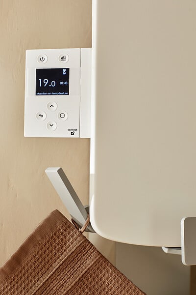 ATLANTIC - Radiateur sèche-serviettes connecté Amarilis mât à gauche 650W gris/noir - ATLANTIC - 862579 - large