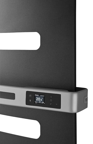 ATLANTIC - Sèche-serviettes connecté Serenis Premium mât à droite 750W + soufflerie 1000W blanc brillant - ATLANTIC - 850669 - large